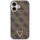 Guess iPhone 17 vāciņš MagSafe 4G PU Leather Triangle Logo, melns