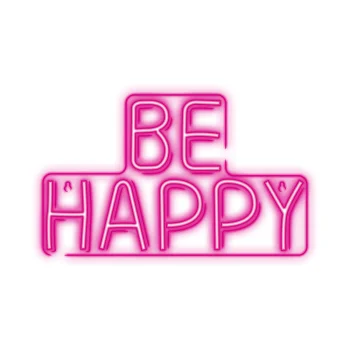 Neolia BE HAPPY LED Neona Lampa, Rozā
