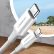 Кабель Ugreen USB-C на USB-C 1м, PD QC AFC, 60W, Белый
