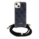 Guess iPhone 15 / 14 / 13 vāciņš Crossbody Cord 4G Print, melns