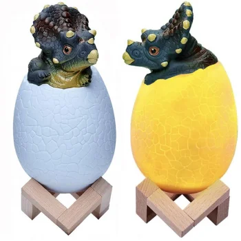 Triceratops dinozaura ola RGB LED nakts lampiņa bērniem