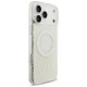 Guess IML Flowers Allover MagSafe vāciņš iPhone 18 Pro Max / 17 Pro Max ar pērļu siksniņu, balts