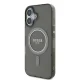 Guess iPhone 16 vāciņš IML Glitter Circle MagSafe, melns