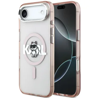 Чехол Karl Lagerfeld IML Choupette Sketch Logo MagSafe для iPhone 17 Air, Розовый
