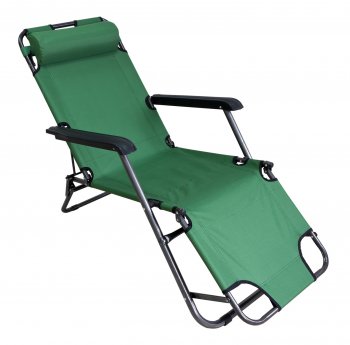 Dārza Pludmales Guļamkrēsls Sauļošanās Atpūtas Saliekams Krēsls, zaļš