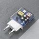 GaN Dudao A30EU 30W USB-A / USB-C sienas lādētājs – balts