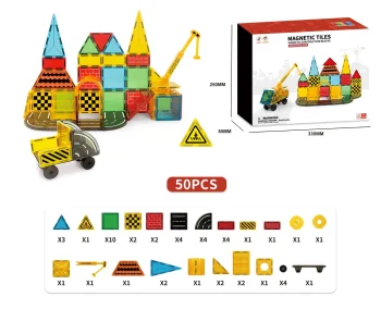Magnētiskie konstruktoru kluči 3D, 50 detaļas