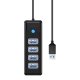 Orico Концентратор USB - 4x 3.0, 5 Гбит/с, 0,15 м (черный)