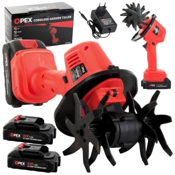 Cordless Mini Cultivator OPEX TOOLS OPX28030, 21V, 2x 1.5Ah