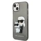 Karl Lagerfeld Glitter Karl&Choupette vāciņš iPhone 14 Plus - melns