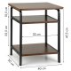 Modernhome 3-Tier Loft Style Coffee Table, Industrial End Table