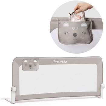 Nukido Защитный Барьер, Бортик для Кровати, 150х66 см, Серый