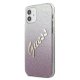 Чехол Guess для iPhone 12 mini, Glitter Gradient Script, розовый