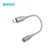 Адаптер BWOO BZ65 USB-C - 3.5 мм аудио и данные, серый