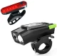 Bicycle Light Set with Wireless Speedometer and Horn RW29 Black/Green