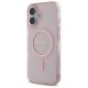Guess iPhone 16 vāciņš IML Glitter Circle MagSafe, rozā