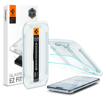 Spigen iPhone 17 Air aizsargstikls Glas.TR Ez Fit 2-Pack, caurspīdīgs