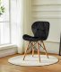 Velūra ēdamistabas krēslu komplekts 4 gab. ModernHome, melns