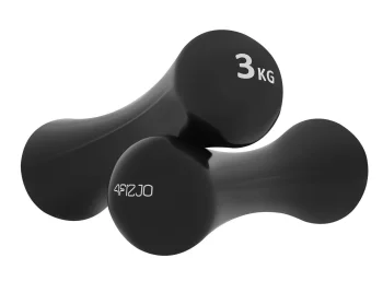 Чугунные гантели 4Fizjo с виниловым покрытием 8-shape, 2 x 3 кг, черные