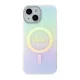 Apple iPhone 15 6.1\'\' Guess IML Iridescent MagSafe Case Cover (GUHMP15SHITSQ), Turquoise | Telefona Maciņš Vāks...