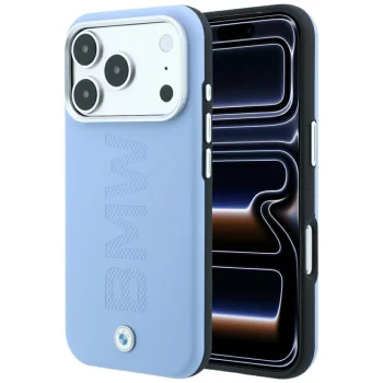 Чехол BMW Sign Centered Deboss MagSafe для iPhone 17 Pro / 18 Pro, синий