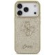 Guess Fixed Glitter Big 4G Metal Frame vāciņš priekš iPhone 17 Pro - zelta | Phone Case Cover