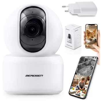Поворотная IP-камера и видеоняня Berdsen BD-940 3Мп, белая