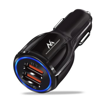 Автомобильное зарядное устройство Maclean MCE478 B, 2x USB, Quick Charge 3.0, 30W,...