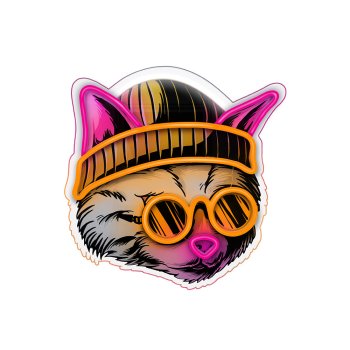 LED Neona Izkārtne Kaķis Sapņotājs Forever Light FLA04, daudzkrāsaina