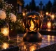 LED kapu lukturis lodes formā ar liesmas efektu, 25 cm, melns