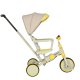 Bērnu Trīsritenis Ratiņi Tricikls TRIKE FIX V4, Pelēks-Dzeltens | Kids Baby Trolley Bike Tricycle Stroller Buggy