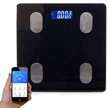 Аналитические Bluetooth весы для ванной с BMI до 180 кг, черные