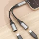 Адаптер Dudao L13C+ 2-в-1 USB-C на два USB-C, серый