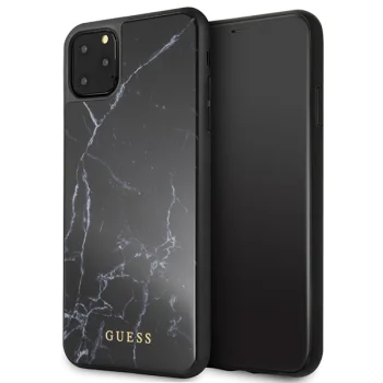 Guess GUHCN65HYMABK iPhone 11 Pro Max melns marmora stikls | black Marble Glass