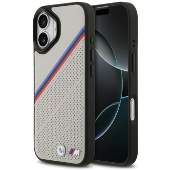 BMW iPhone 17 vāciņš M Tricolor Metal Logo MagSafe, pelēks
