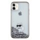 Karl Lagerfeld iPhone 11 Case Liquid Glitter Choupette, Transparent
