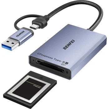 Картридер Benfei USB-C / USB-A 3.2 Gen 2 для CFexpress Type B, 10Gbps, серый