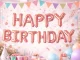 Фольгированные воздушные шары гирлянда Happy Birthday, 13 шт., розовые