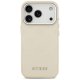 Guess Peony Hot Stamp Script MagSafe maciņš priekš iPhone 17 Pro – bēšs | Phone Case Cover