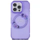 Guess IML Flowers Wreath MagSafe case for iPhone 16 Pro - purple