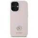 Guess iPhone 16 vāciņš Silicone Logo Strass 4G, gaiši rozā