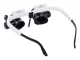 Pulksteņmeistara lupas brilles ar LED apgaismojumu 8x 23x, baltas-melnas