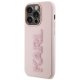 Karl Lagerfeld iPhone 15 Pro Max vāciņš 3D Logo Glitter, rozā