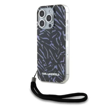 Чехол Karl Lagerfeld для iPhone 15 Pro Max IML Zebra Pattern & Cord, фиолетовый