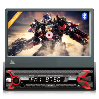 Автомагнитола Audiocore AC9100 1-DIN с выдвижным сенсорным экраном 7", Bluetooth...