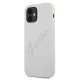 Guess iPhone 12 mini vāciņš Silicone Vintage Script, krēmkrāsas