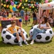 Inflatable Football Chair Soccer Ball Pouf Seat, Black and White