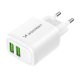 Wozinsky CUWCW 2.4A 2 x USB-A sienas lādētājs – balts