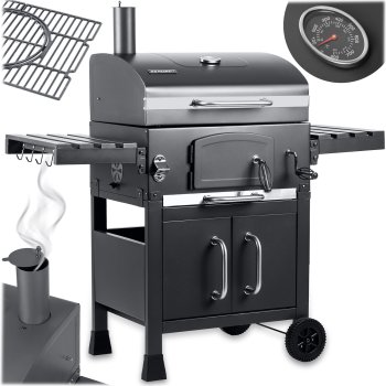 Charcoal Grill Berdsen BD-893 with Thermometer, Black