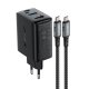 Acefast 2in1 GaN 65W USB Type-C / USB lādētājs ar 4K 60Hz HDMI adapteri (komplekts ar kabeli) melns (A17 Black)